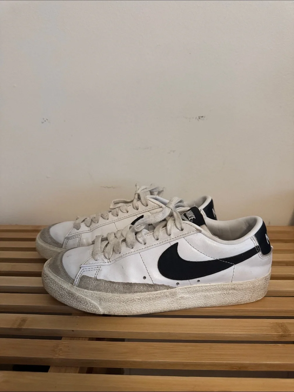 Nike White and Black Court-Style Sneakers